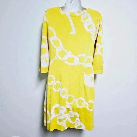 Lilly Pulitzer yellow key chain print dress small - Picture 7 of 10